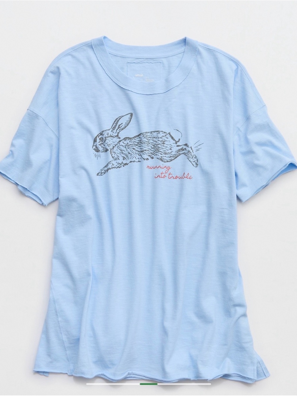 Aerie Women’s Oversized Crew Boyfriend T-Shirt Medium Blue Mist Size S